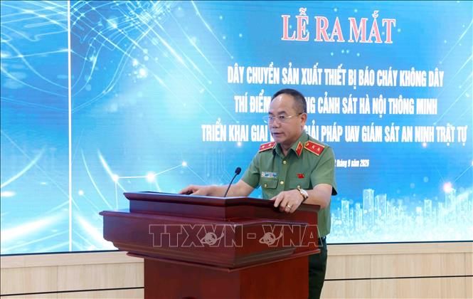 Trung tướng Nguyễn Thanh Tùng, Giám đốc Công an thành phố Hà Nội phát biểu. Ảnh: Phạm Kiên - TTXVN