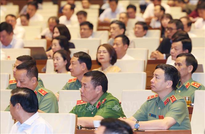 Đại biểu tham dự hội nghị tại phòng họp Diên Hồng, Nhà Quốc hội, Hà Nội. Ảnh: Phương Hoa - TTXVN