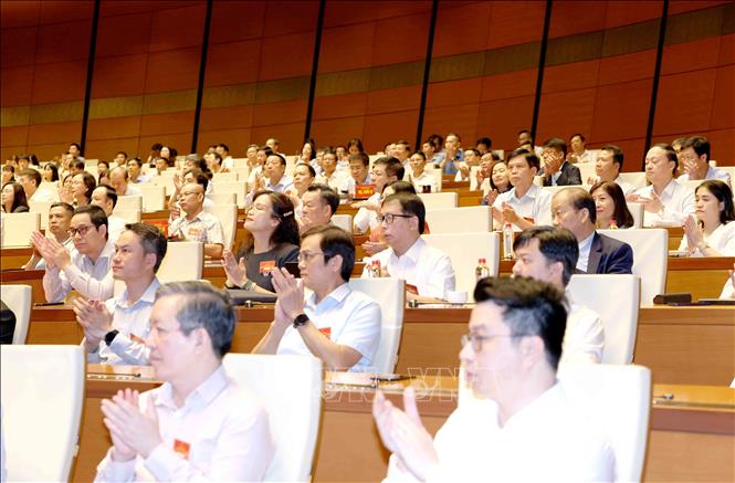 Đại biểu tham dự hội nghị tại phòng họp Diên Hồng, Nhà Quốc hội, Hà Nội. Ảnh: Phương Hoa - TTXVN