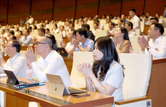 Đại biểu tham dự hội nghị tại phòng họp Diên Hồng, Nhà Quốc hội, Hà Nội. Ảnh: Phương Hoa - TTXVN
