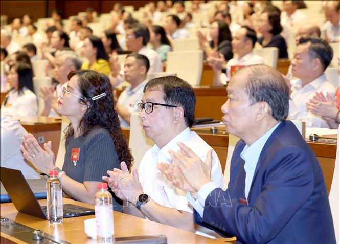Đại biểu tham dự hội nghị tại phòng họp Diên Hồng, Nhà Quốc hội, Hà Nội. Ảnh: Phương Hoa - TTXVN