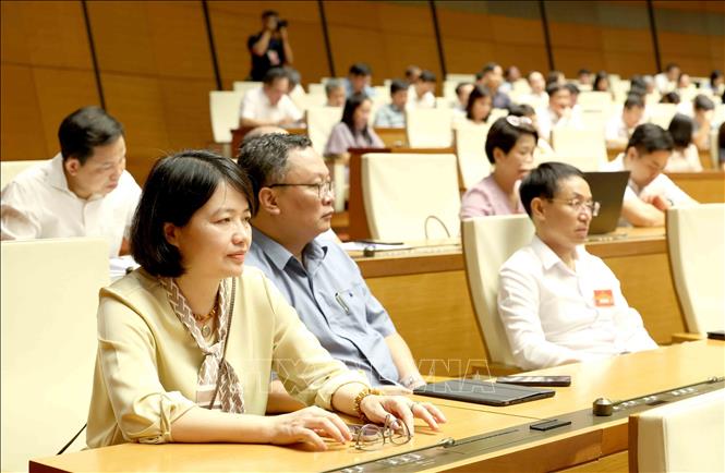 Đại biểu tham dự hội nghị tại phòng họp Diên Hồng, Nhà Quốc hội, Hà Nội. Ảnh: Phương Hoa - TTXVN