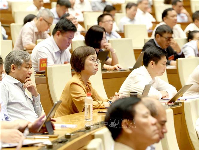 Đại biểu tham dự hội nghị tại phòng họp Diên Hồng, Nhà Quốc hội, Hà Nội. Ảnh: Phương Hoa - TTXVN