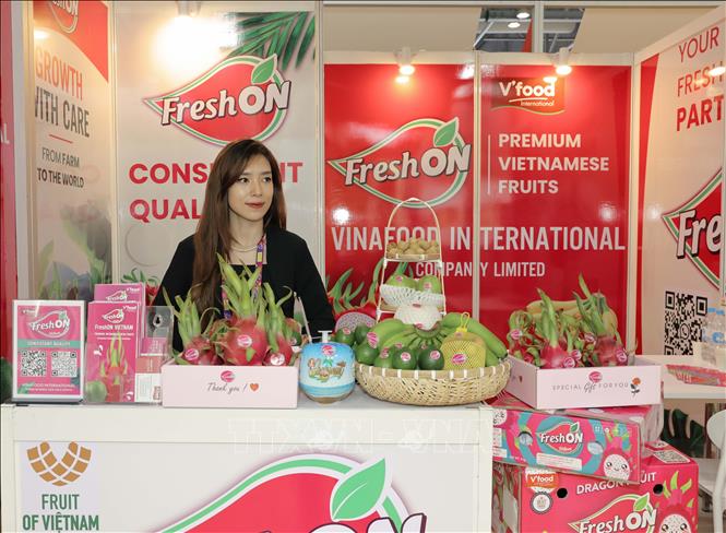 Một gian trưng bày của Việt Nam tại hội chợ. Ảnh: Xuân Vịnh-Phóng viên TTXVN tại Hong Kong (Trung Quốc)

