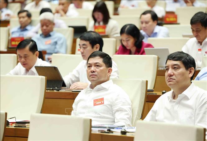 Đại biểu tham dự hội nghị tại phòng họp Diên Hồng, Nhà Quốc hội, Hà Nội. Ảnh: Phương Hoa - TTXVN