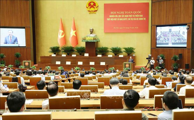Toàn cảnh hội nghị tại phòng họp Diên Hồng, Nhà Quốc hội, Hà Nội. Ảnh: Phương Hoa - TTXVN