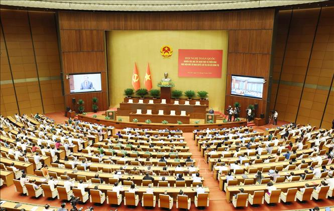 Toàn cảnh hội nghị tại phòng họp Diên Hồng, Nhà Quốc hội, Hà Nội. Ảnh: Phương Hoa - TTXVN