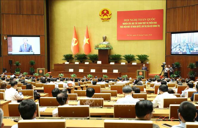 Toàn cảnh hội nghị tại phòng họp Diên Hồng, Nhà Quốc hội, Hà Nội. Ảnh: Phương Hoa - TTXVN