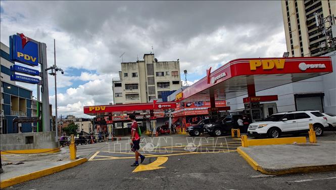 Estación de Servicio Maripérez, một trong những trạm phân phối xăng dầu lớn nhất thuộc Tập đoàn Dầu khí Quốc gia Venezuela, tại thủ Caracas. Ảnh: Phi Hùng - PV TTXVN tại Mỹ Latinh 