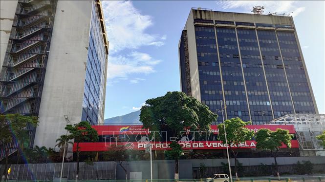 Trụ sở chính của Tập đoàn Dầu khí Quốc gia Venezuela (Petróleos de Venezuela, S.A - PDVSA) tại thủ đô Caracas. Ảnh: Phi Hùng - PV TTXVN tại Mỹ Latinh 
