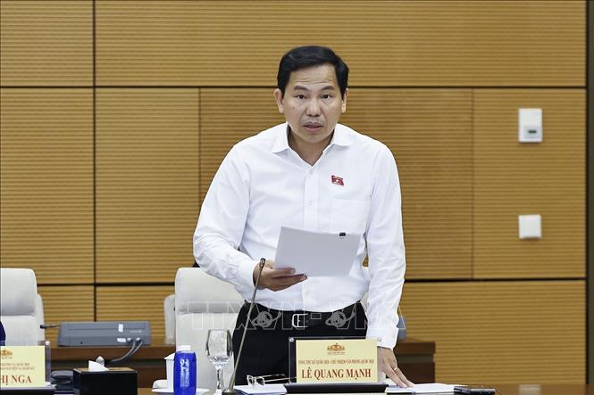 Tổng thư ký Quốc hội, Chủ nhiệm Văn phòng Quốc hội Lê Quang Mạnh phát biểu. Ảnh: Doãn Tấn - TTXVN