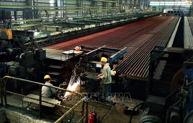 Sản phẩm thép của Công ty Cổ phần Gang thép Thái Nguyên được xuất khẩu sang nhiều nước trong đó cos Myanmar. Ảnh: Hoàng Hùng – TTXVN
