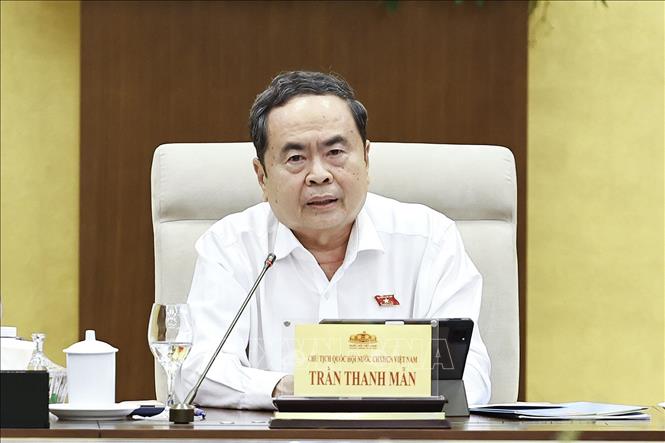 Chủ tịch Quốc hội Trần Thanh Mẫn phát biểu. Ảnh: Doãn Tấn - TTXVN
