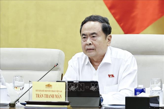 Chủ tịch Quốc hội Trần Thanh Mẫn phát biểu. Ảnh: Doãn Tấn - TTXVN
