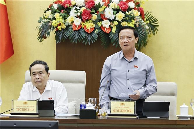 Phó Chủ tịch Quốc hội Nguyễn Khắc Định phát biểu. Ảnh: Doãn Tấn - TTXVN