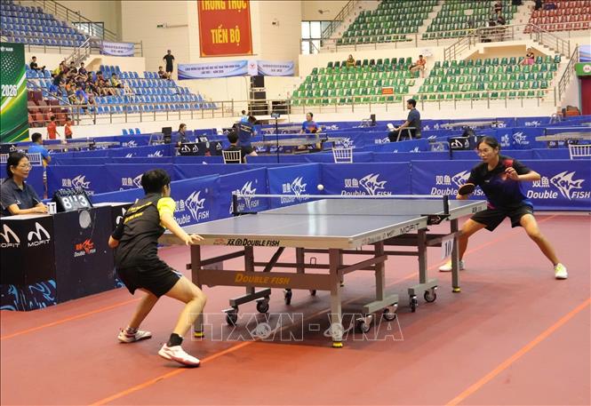 Các vận động viên thi đấu trận chung kết nội dung đơn nữ. Ảnh: Đức Phương - TTXVN