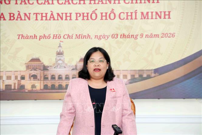 Bà Nguyễn Trường Nhật Phương, Phó Chủ tịch HĐND Thành phố chủ trì Phiên giải trình. Ảnh: Xuân Khu-TTXVN