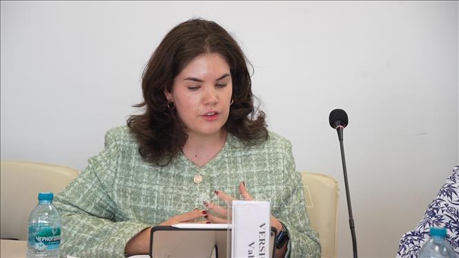 Tiến sĩ Valeria Vershinina, Phó Giám đốc Trung tâm ASEAN thuộc Học viện Quan hệ Quốc tế Moskva (MGIMO), Bộ Ngoại giao Nga. Ảnh: Trần Hải - PV TTXVN tại Nga