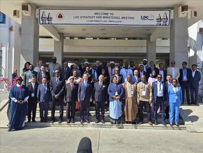 Các đại biểu tại Hội nghị cấp Bộ trưởng LDC về biến đổi khí hậu ở Thủ đô Dili, Timor-Leste. TTXVN phát

