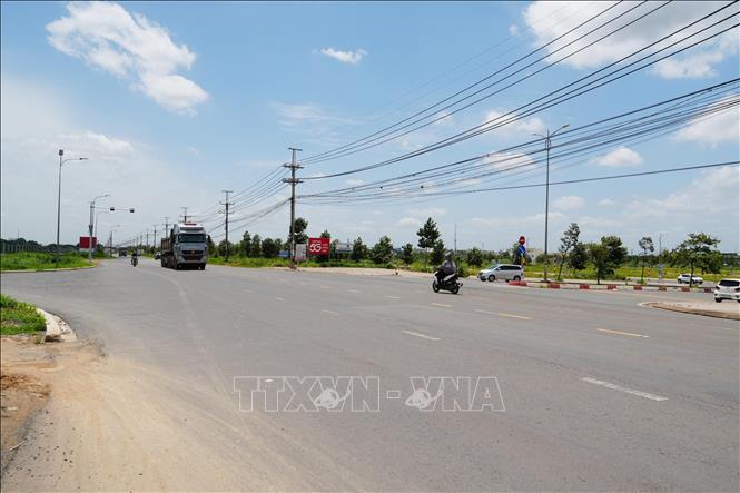 Đường 769 đoạn qua khu tái định cư phục vụ sân bay Long Thành; tuyến đường này sẽ được nâng cấp, mở rộng. Ảnh: Công Phong - TTXVN