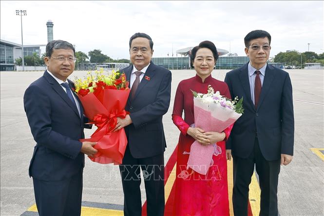 Lễ tiễn Chủ tịch Quốc hội Trần Thanh Mẫn và Phu nhân tại Sân bay Quốc tế Nội Bài, Hà Nội. Ảnh: Doãn Tấn – TTXVN