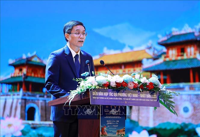 Bí thư Thành ủy Huế Nguyễn Đình Trung phát biểu. Ảnh: Dương Giang – TTXVN 
