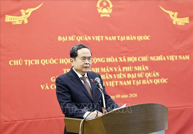 Chủ tịch Quốc hội Trần Thanh Mẫn phát biểu. Ảnh: Doãn Tấn - TTXVN 