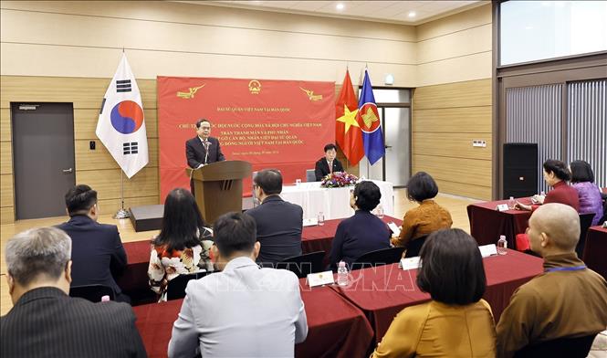 Chủ tịch Quốc hội Trần Thanh Mẫn phát biểu. Ảnh: Doãn Tấn - TTXVN 