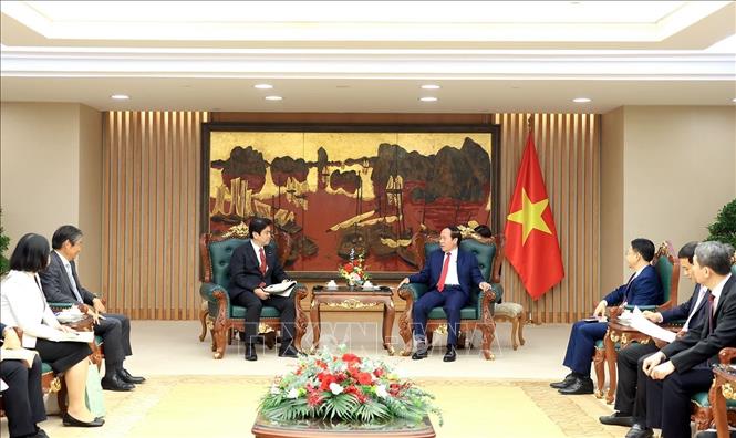 Phó Thủ tướng Lê Tiến Châu tiếp ngài Matsumoto Yōhei, Bộ trưởng Giáo dục, Văn hóa, Thể thao, Khoa học và Công nghệ Nhật Bản. Ảnh: Tuấn Anh - TTXVN