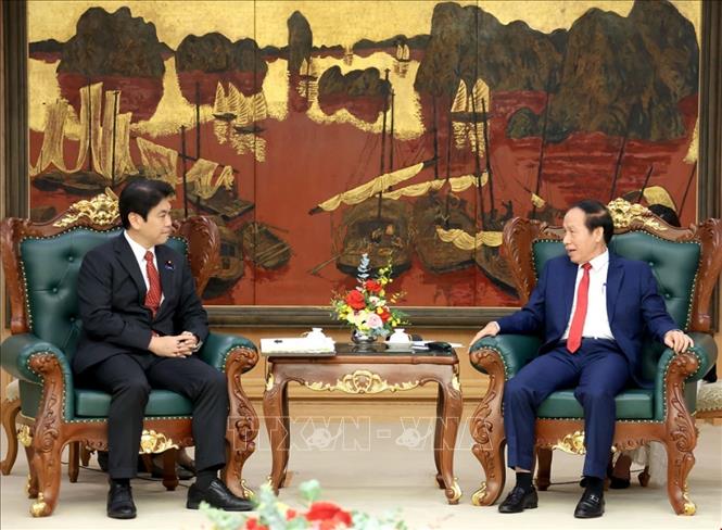 Phó Thủ tướng Lê Tiến Châu tiếp ngài Matsumoto Yōhei, Bộ trưởng Giáo dục, Văn hóa, Thể thao, Khoa học và Công nghệ Nhật Bản. Ảnh: Tuấn Anh - TTXVN