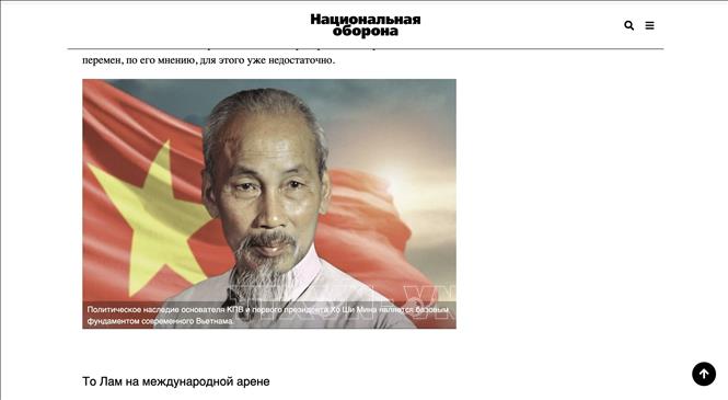 Bài viết trên trang “Quốc phòng toàn dân”. Ảnh: TTXVN phát 