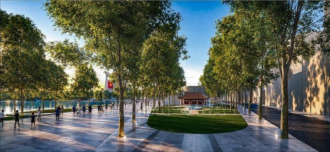 Phối cảnh tổng thể công viên Hòa Bình và Biểu tượng 