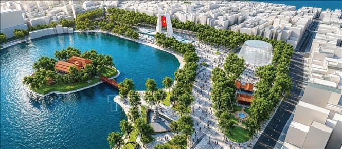 Tổng thể quy hoạch khu đền Bà Kiệu, công trình tưởng niệm liệt sĩ Hà Nội, công viên kết nối với công trình biểu tượng 