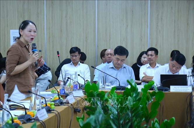 Các đơn vị góp ý hoàn thiện dự thảo Nghị quyết của Hội đồng nhân dân Thành phố. Ảnh: Hương Giang - TTXVN