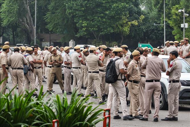 Cảnh sát được triển khai tại New Delhi, Ấn Độ, ngày 6/9/2026. Ảnh: ANI/TTXVN phát
