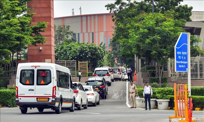 Cảnh sát được triển khai tại New Delhi, Ấn Độ. Ảnh: ANI/TTXVN phát