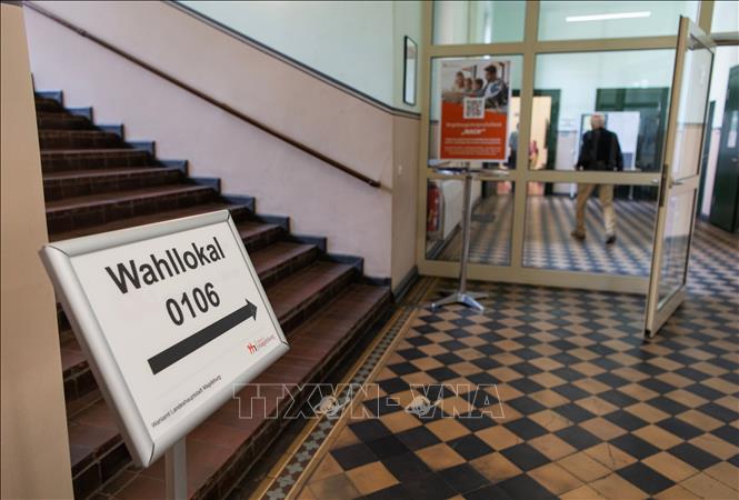Một điểm bỏ phiếu bầu cử nghị viện tại Magdeburg, Đức ngày 6/9/2026. Ảnh: THX/TTXVN phát