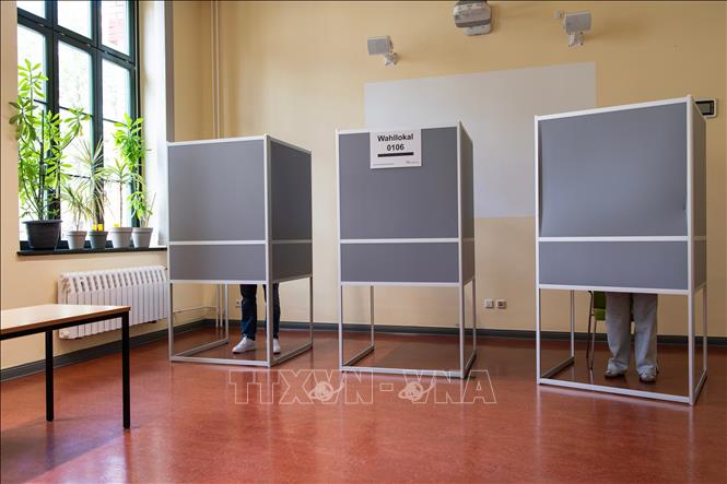 Một điểm bỏ phiếu bầu cử nghị viện tại Magdeburg, Đức ngày 6/9/2026. Ảnh: THX/TTXVN phát