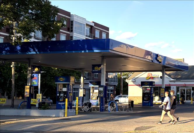 Một cây xăng ở thành phố Philadelphia, bang Pennsylvania (Mỹ). Ảnh: Ngọc Quang – PV TTXVN tại Mỹ