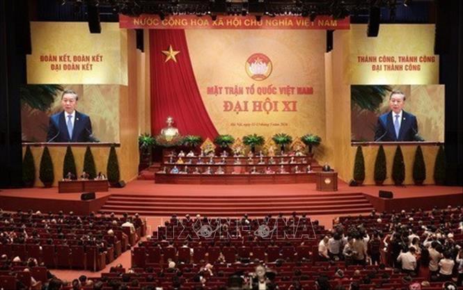 Tổng Bí thư, Chủ tịch nước Tô Lâm phát biểu chỉ đạo tại phiên khai mạc trọng thể Đại hội đại biểu Mặt trận Tổ quốc Việt Nam lần thứ XI, nhiệm kỳ 2026 - 2031 (Hà Nội, 12/5/2026). Ảnh: Thống Nhất - TTXVN
