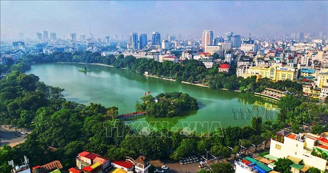 Theo định hướng Quy hoạch tổng thể Thủ đô tầm nhìn 100 năm, khu vực nội đô lịch sử, trong đó có hồ Hoàn Kiếm và phụ cận, được nghiên cứu bảo tồn và tái thiết. Ảnh: TTXVN