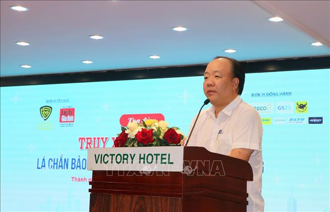 Ông Trần Hữu Linh, Cục trưởng Cục Quản lý và Phát triển thị trường trong nước, Bộ Công Thương phát biểu tại tọa đàm. Ảnh: Thanh Vũ - TTXVN