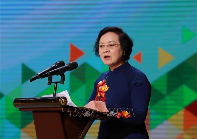 Đồng chí Phạm Thị Thanh Trà, Bí thư Trung ương Đảng, Phó Thủ tướng Chính phủ phát biểu chỉ đạo Đại hội. Ảnh: Khánh Hoà - TTXVN
