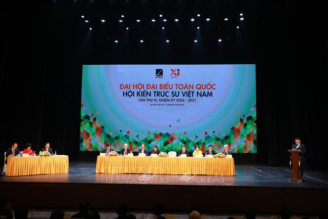 Đại hội đại biểu toàn quốc Hội Kiến trúc sư Việt Nam lần thứ 11, nhiệm kỳ 2026 - 2031 diễn ra trong 2 ngày 9 - 10/9/2026 tại Hà Nội. Ảnh: Khánh Hoà - TTXVN