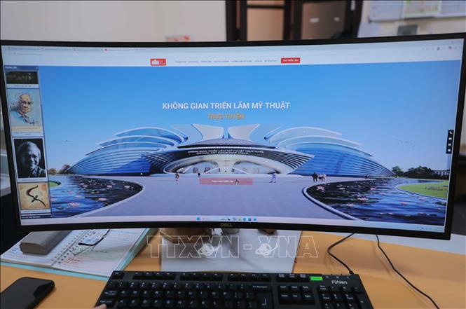 VAES (Virtual Art Exhibition Space) là không gian triển lãm mỹ thuật trực tuyến giúp tổ chức các triển lãm nghệ thuật số linh hoạt, đưa nghệ thuật tiếp cận rộng rãi hơn với công chúng. Ảnh: Phan Phương – TTXVN