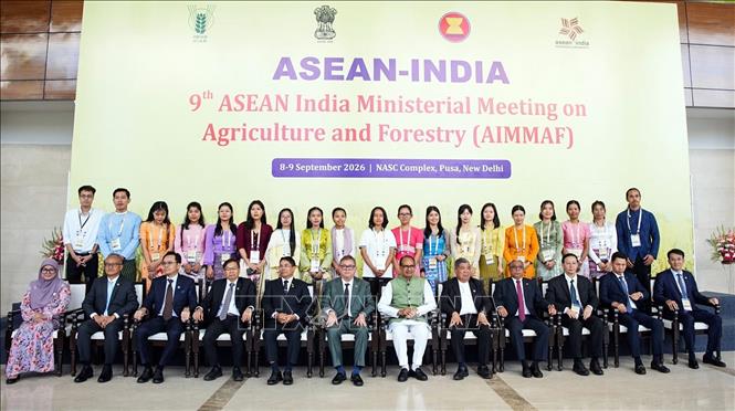 Hội nghị Bộ trưởng Nông nghiệp và Lâm nghiệp ASEAN - Ấn Độ tại New Delhi ngày 9/9/2026. Ảnh: ANI/TTXVN phát