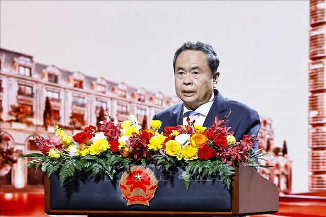NA President Tran Thanh Man speaks at the ceremony. VNA Photo: Doãn Tấn
