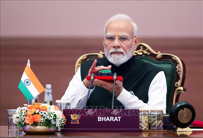 Thủ tướng Ấn Độ Narendra Modi tại Hội nghị thượng đỉnh BRICS lần thứ 18 ở New Delhi, Ấn Độ ngày 12/9/2026. Ảnh: ANI/TTXVN phát