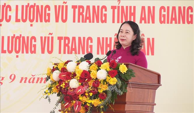 Phó Chủ tịch nước Võ Thị Ánh Xuân phát biểu tại buổi lễ. Ảnh: Lê Huy Hải - TTXVN