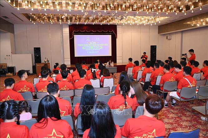 Quang cảnh buổi tọa đàm “Thanh niên Việt Nam tại Nhật Bản - Nghị quyết 23-NQ/TW, phát huy vai trò thế hệ trẻ”. Ảnh: Nguyễn Tuyến - Pv TTXVN tại Nhật Bản